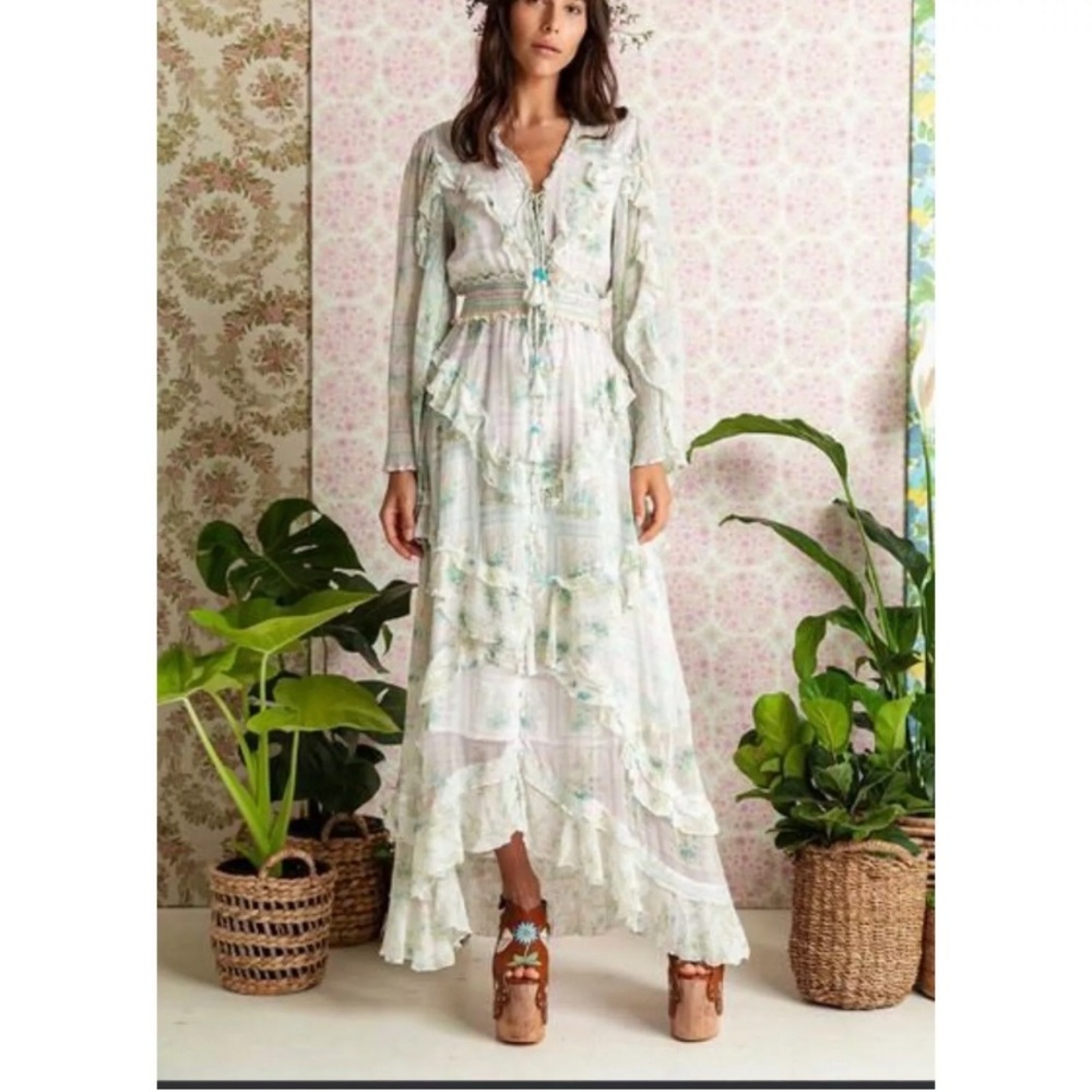 Fillyboo Floral Maxi Dress in Green size small